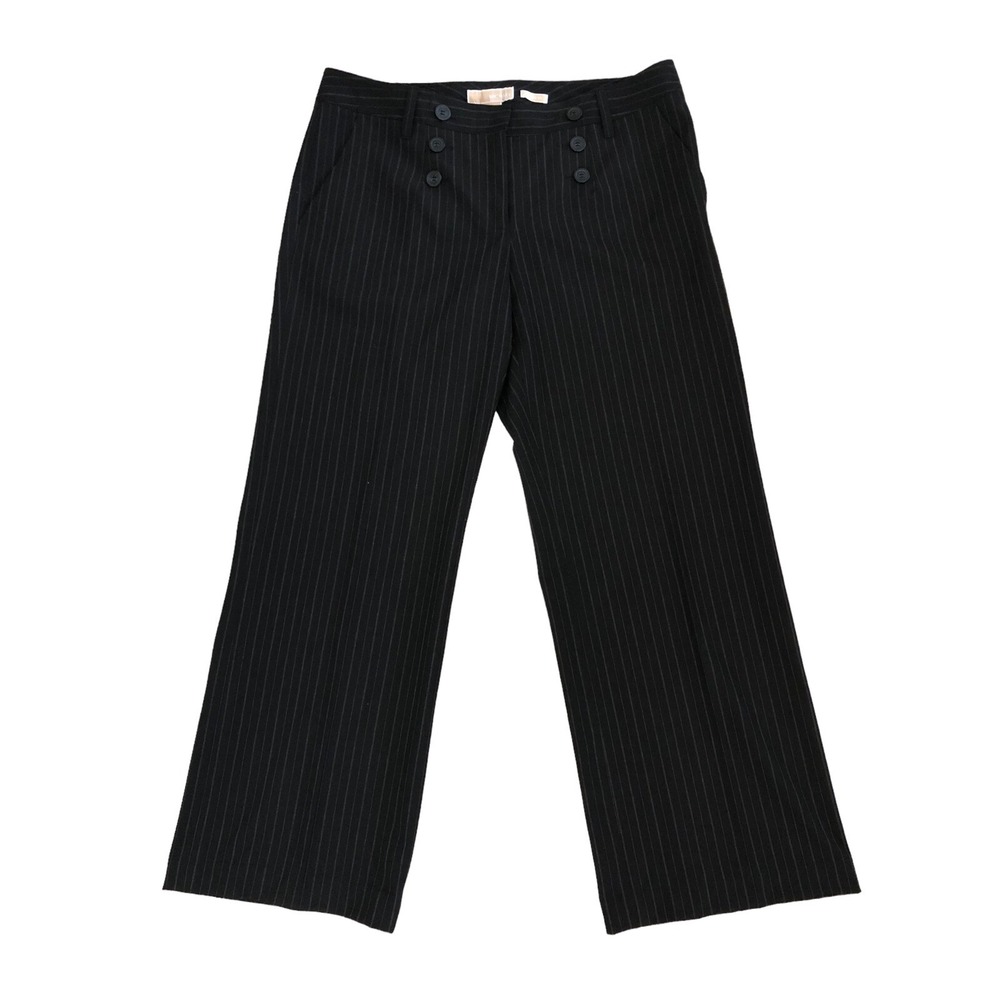 MICHAEL Michael Kors Black w/ White Pinstriped Wide Leg Dress Pants Size 14